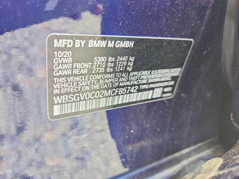 Продаж на аукціоні авто 2021 Bmw M8, vin: WBSGV0C02MCF85742, номер лоту: 60766076