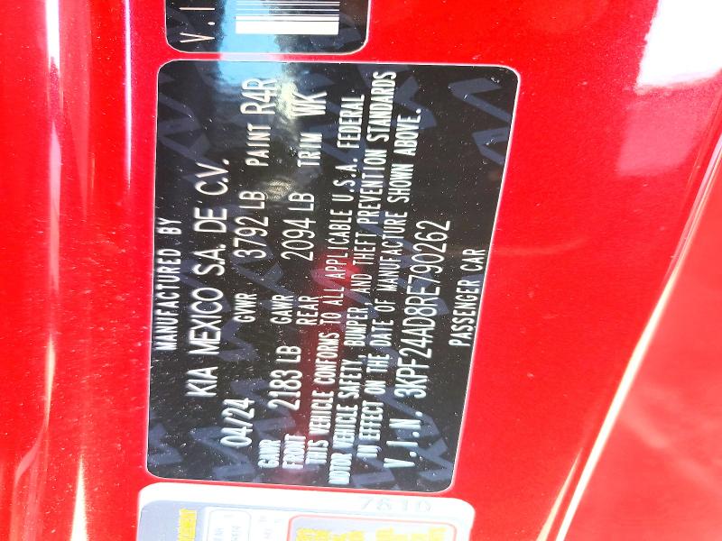 Aukcja sprzedaży 2024 Kia Forte, vin: 3KPF24AD8RE790262, numer aukcji: 61442696