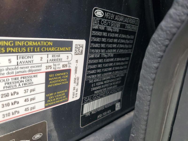 Продажа на аукционе авто 2019 Land Rover Range Rover, vin: SALGS2RE5KA562467, номер лота: 60603536