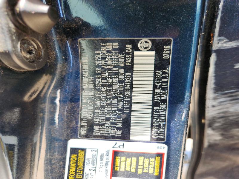 Продажа на аукционе авто 2014 Toyota Camry, vin: 4T1BF1FK8EU449279, номер лота: 61220916