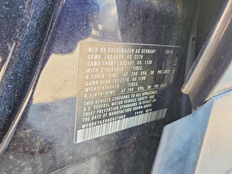 Aukcja sprzedaży 2017 Volkswagen Tiguan, vin: WVGBV7AX6HK021803, numer aukcji: 59534816