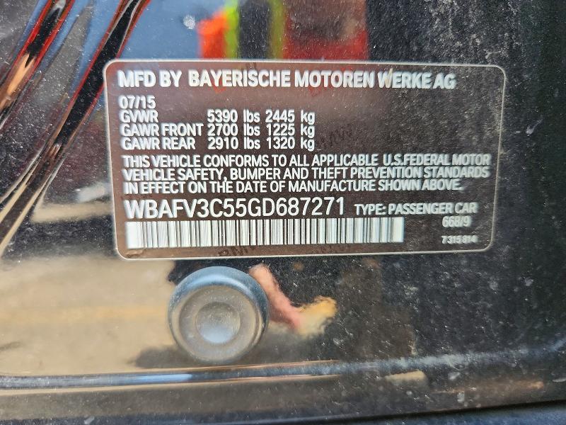 Продаж на аукціоні авто 2016 Bmw 535, vin: WBAFV3C55GD687271, номер лоту: 62208986