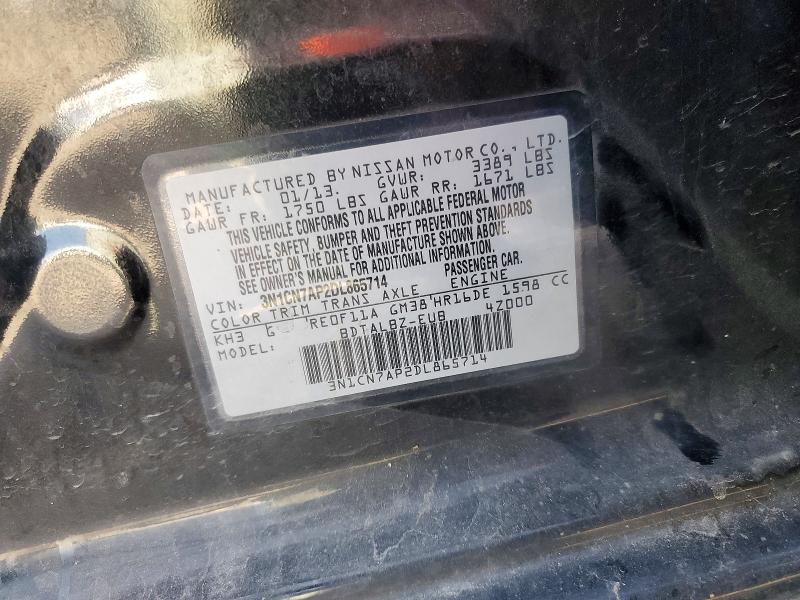 Aukcja sprzedaży 2013 Nissan Versa, vin: 3N1CN7AP2DL865714, numer aukcji: 59836546