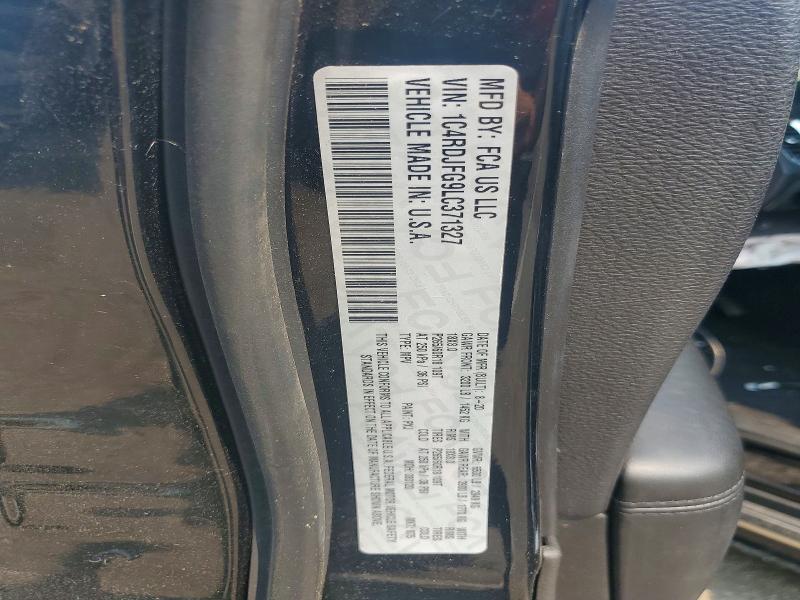 61353556 :رقم المزاد ، 1C4RDJFG9LC371327 vin ، 2020 Dodge Durango مزاد بيع