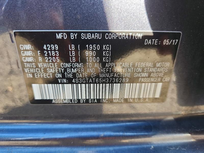 Продажа на аукционе авто 2017 Subaru Impreza, vin: 4S3GTAT65H3736289, номер лота: 61394476