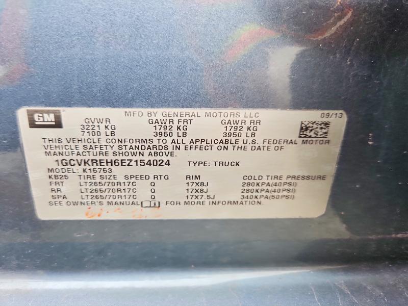 Aukcja sprzedaży 2014 Chevrolet Silverado, vin: 1GCVKREH6EZ154024, numer aukcji: 59598196