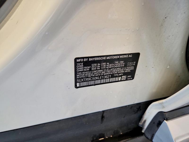 59085606 :رقم المزاد ، 5UXTR9C50KLE13621 vin ، 2019 Bmw X3 مزاد بيع