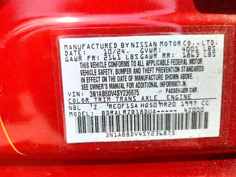 2025 Nissan Sentra მანქანა იყიდება აუქციონზე, vin: 3N1AB8DV4SY236875, აუქციონის ნომერი: 63222926