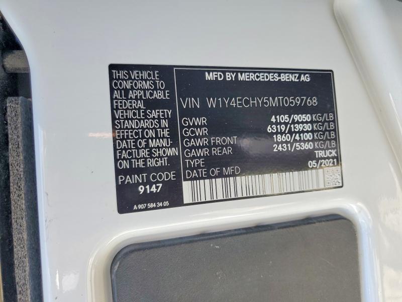 2021 Mercedes-benz Sprinter მანქანა იყიდება აუქციონზე, vin: W1Y4ECHY5MT059768, აუქციონის ნომერი: 61605946