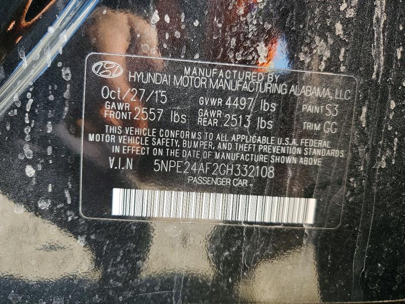 Продаж на аукціоні авто 2016 Hyundai Sonata, vin: 5NPE24AF2GH332108, номер лоту: 60976726