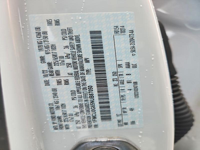 Aukcja sprzedaży 2022 Ford Escape, vin: 1FMCU0G65NUB87050, numer aukcji: 61062046
