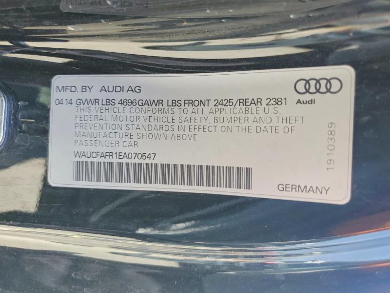 63227286 :رقم المزاد ، WAUCFAFR1EA070547 vin ، 2014 Audi A5 مزاد بيع