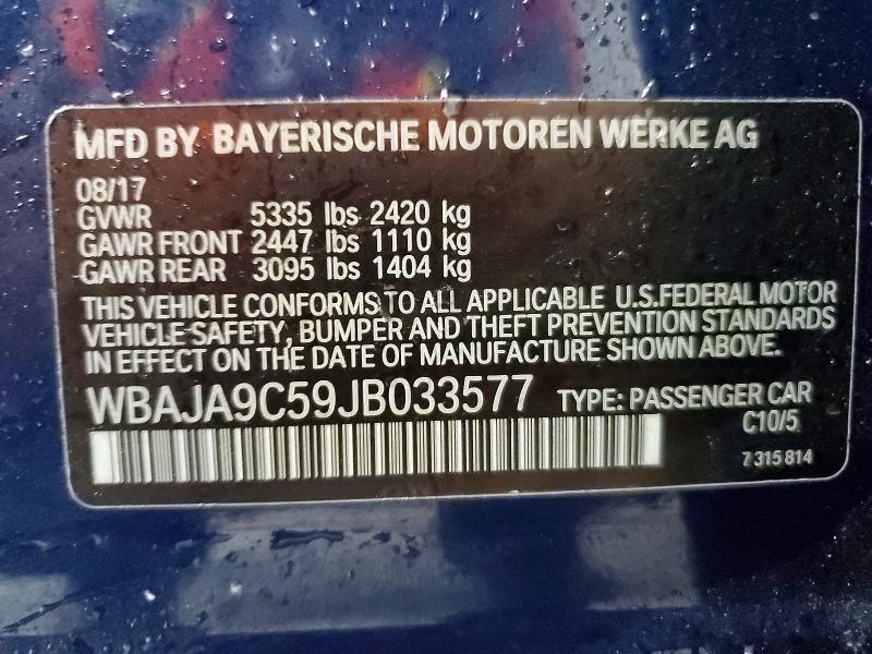 Продаж на аукціоні авто 2018 Bmw 530e, vin: WBAJA9C59JB033577, номер лоту: 61286226