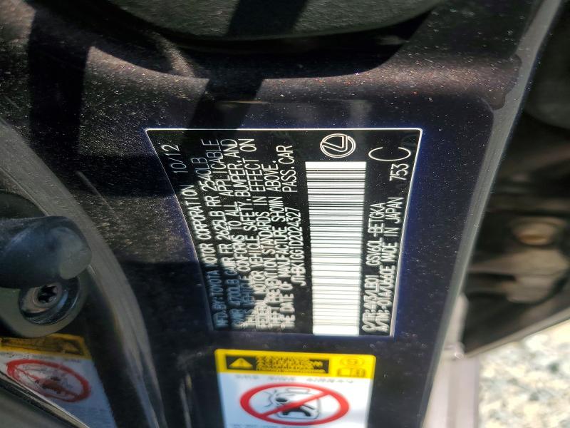 2013 Lexus Es მანქანა იყიდება აუქციონზე, vin: JTHBK1GG1D2024327, აუქციონის ნომერი: 61348146