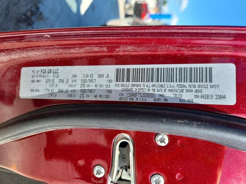 Продаж на аукціоні авто 2018 Ram 1500, vin: 1C6RR6FT5JS292551, номер лоту: 61018226