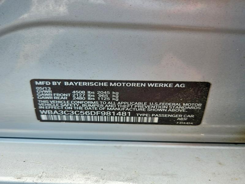 Aukcja sprzedaży 2013 Bmw 320, vin: WBA3C3C56DF981481, numer aukcji: 60697856
