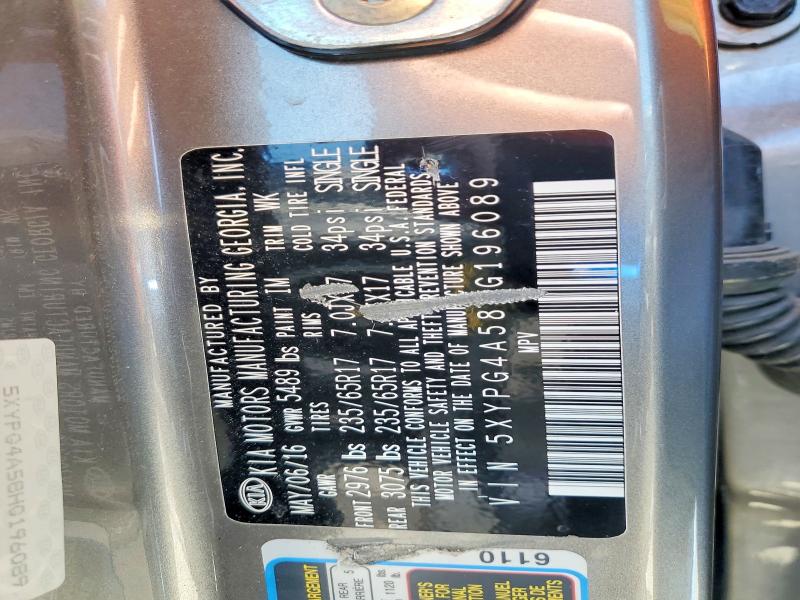 2017 Kia Sorento მანქანა იყიდება აუქციონზე, vin: 5XYPG4A58HG196089, აუქციონის ნომერი: 59644396