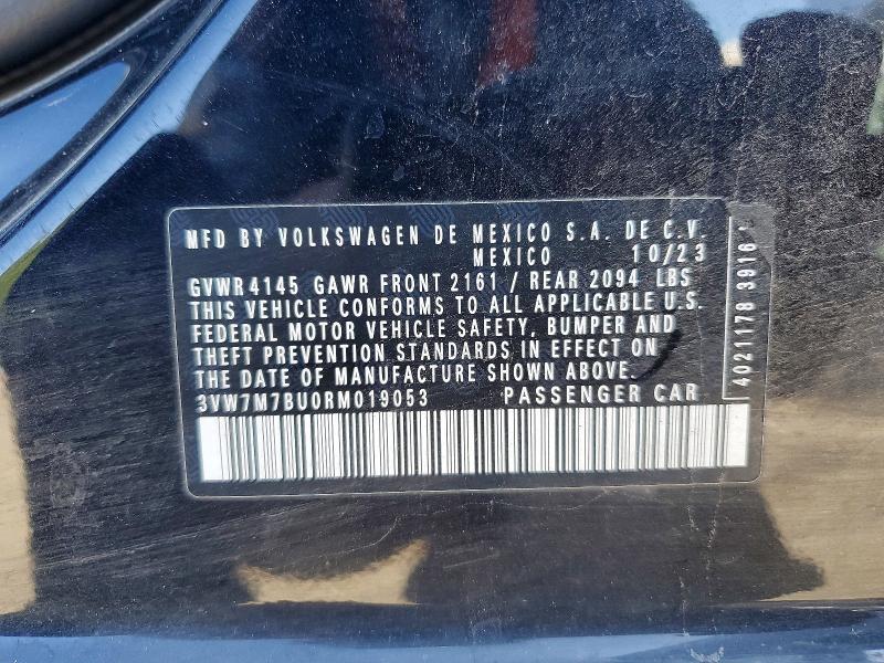 62343576 :رقم المزاد ، 3VW7M7BU0RM019053 vin ، 2024 Volkswagen Jetta مزاد بيع