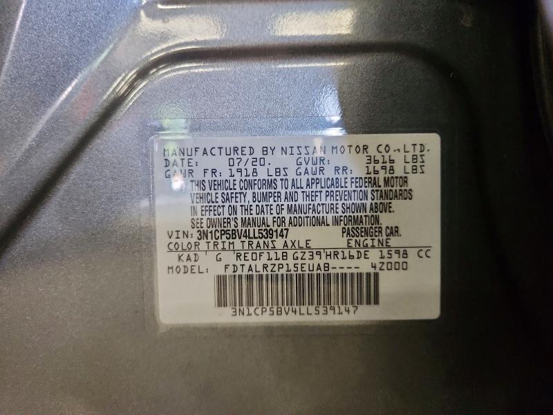 Продажа на аукционе авто 2020 Nissan Kicks, vin: 3N1CP5BV4LL539147, номер лота: 61329486
