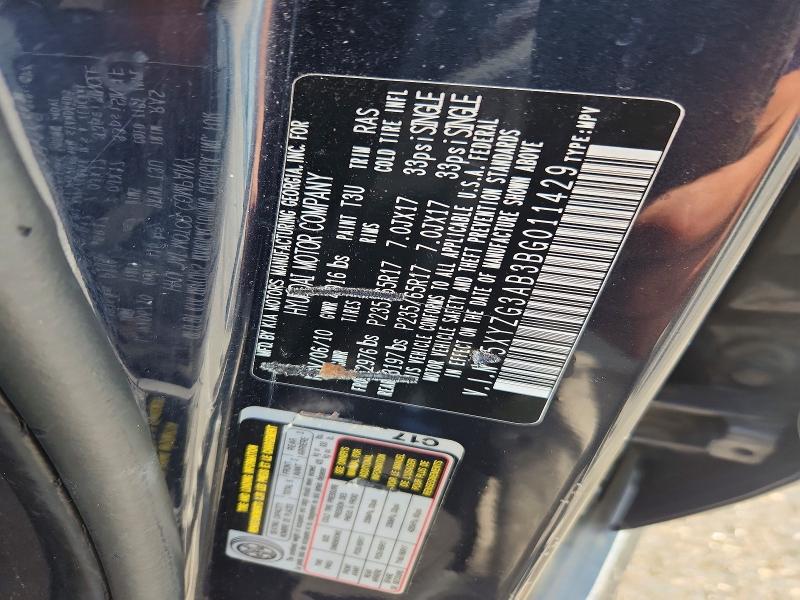 62310466 :رقم المزاد ، 5XYZG3AB3BG011429 vin ، 2011 Hyundai Santa Fe مزاد بيع
