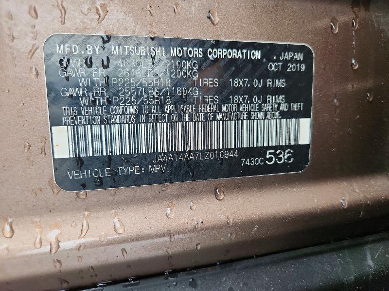 Продаж на аукціоні авто 2020 Mitsubishi Eclipse Cross, vin: JA4AT4AA7LZ016944, номер лоту: 62271846