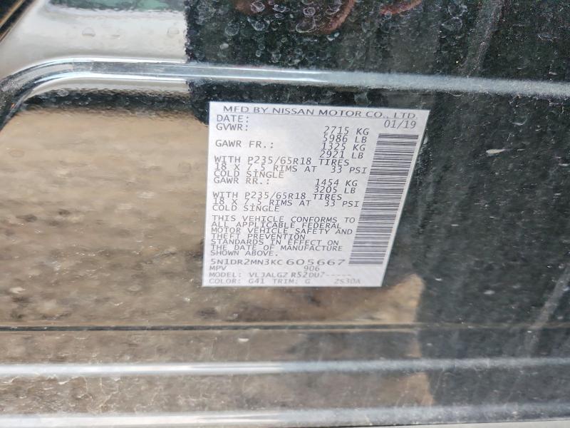 Aukcja sprzedaży 2019 Nissan Pathfinder, vin: 5N1DR2MN3KC605667, numer aukcji: 61538626