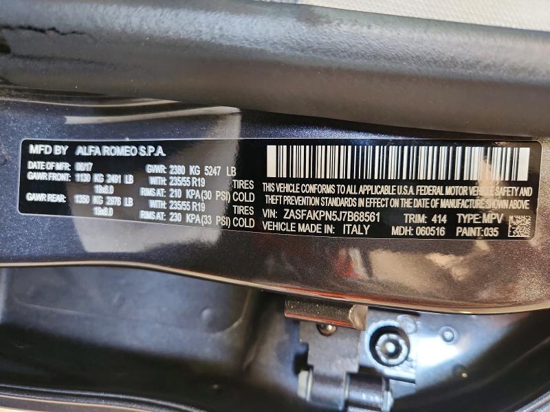 Продаж на аукціоні авто 2018 Alfa Romeo Stelvio, vin: ZASFAKPN5J7B68561, номер лоту: 60764156