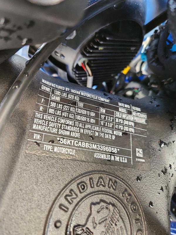 Aukcja sprzedaży 2021 Indian Motorcycle Co. Chieftain, vin: 56KTCABB3M3396058, numer aukcji: 62696246