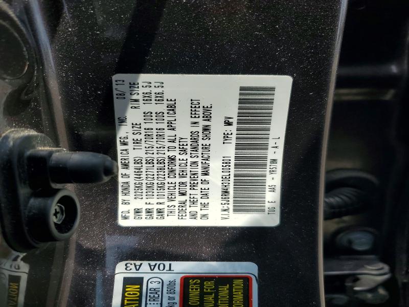 Продажа на аукционе авто 2014 Honda Cr-v, vin: 5J6RM4H30EL005801, номер лота: 60573966