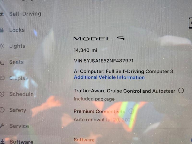 Aukcja sprzedaży 2022 Tesla Model S, vin: 5YJSA1E52NF487971, numer aukcji: 60719306