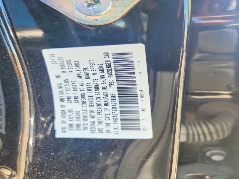 Продаж на аукціоні авто 2015 Honda Accord, vin: 1HGCR2F50FA228585, номер лоту: 59362996