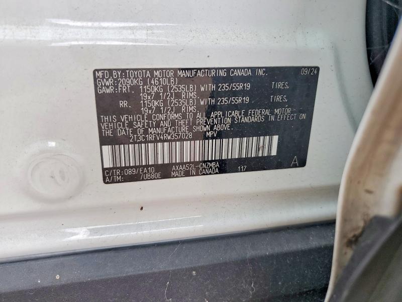 Aukcja sprzedaży 2024 Toyota Rav4, vin: 2T3C1RFV4RW357028, numer aukcji: 59277866