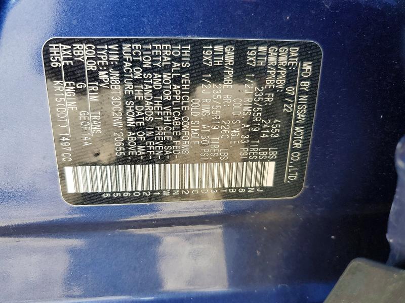 Продажа на аукционе авто 2022 Nissan Rogue, vin: JN8BT3DC2NW120655, номер лота: 61981146