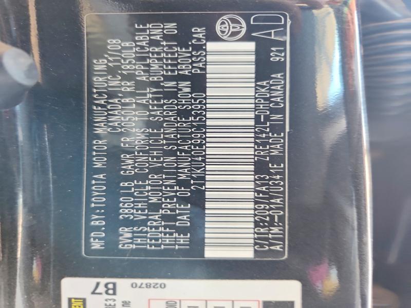Aukcja sprzedaży 2009 Toyota Matrix, vin: 2T1KU40E99C153950, numer aukcji: 61930936