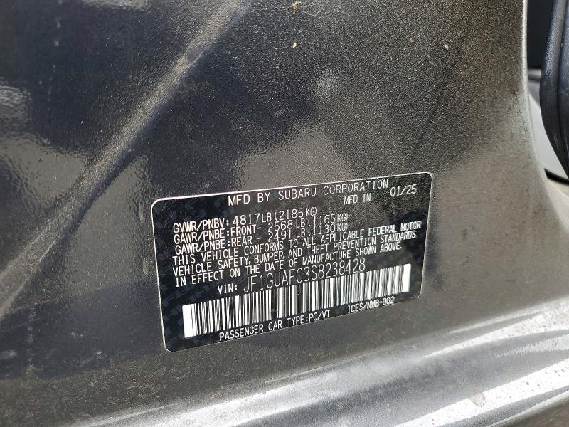 Продажа на аукционе авто 2025 Subaru Impreza, vin: JF1GUAFC3S8238428, номер лота: 59726216