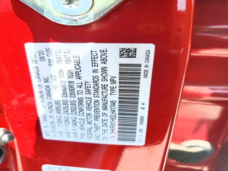 Aukcja sprzedaży 2020 Honda Cr-v, vin: 2HKRW1H52LH417445, numer aukcji: 63311116