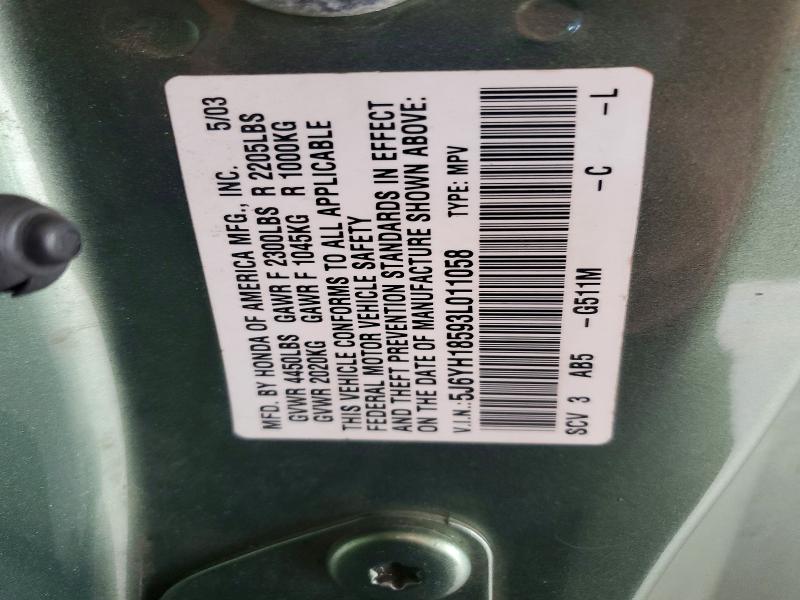 Aukcja sprzedaży 2003 Honda Element, vin: 5J6YH18593L011058, numer aukcji: 61378496