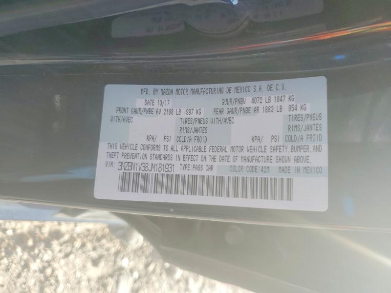Aukcja sprzedaży 2018 Mazda 3, vin: 3MZBN1V38JM181931, numer aukcji: 62903726