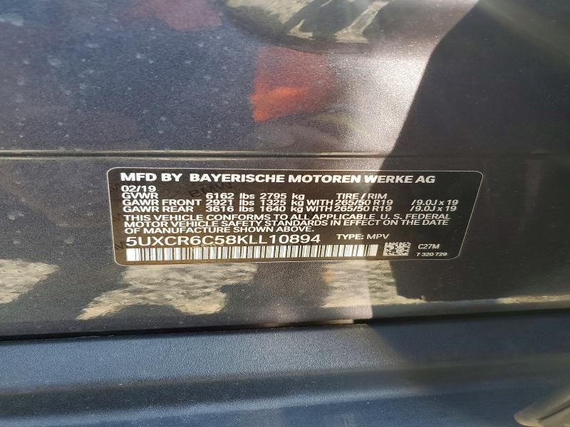 2019 Bmw X5 მანქანა იყიდება აუქციონზე, vin: 5UXCR6C58KLL10894, აუქციონის ნომერი: 63505086