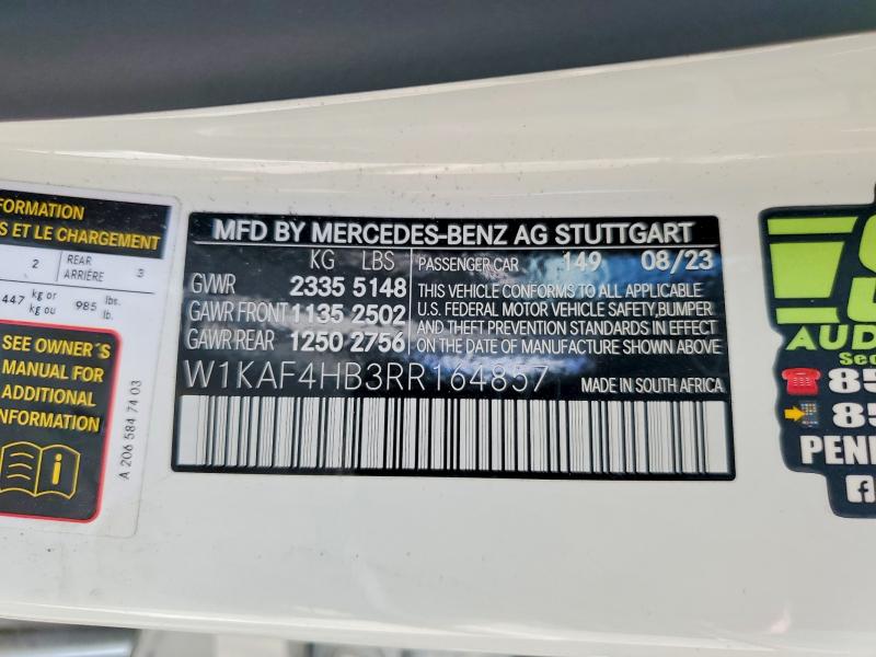 Продаж на аукціоні авто 2024 Mercedes-benz C, vin: W1KAF4HB3RR164857, номер лоту: 61673246