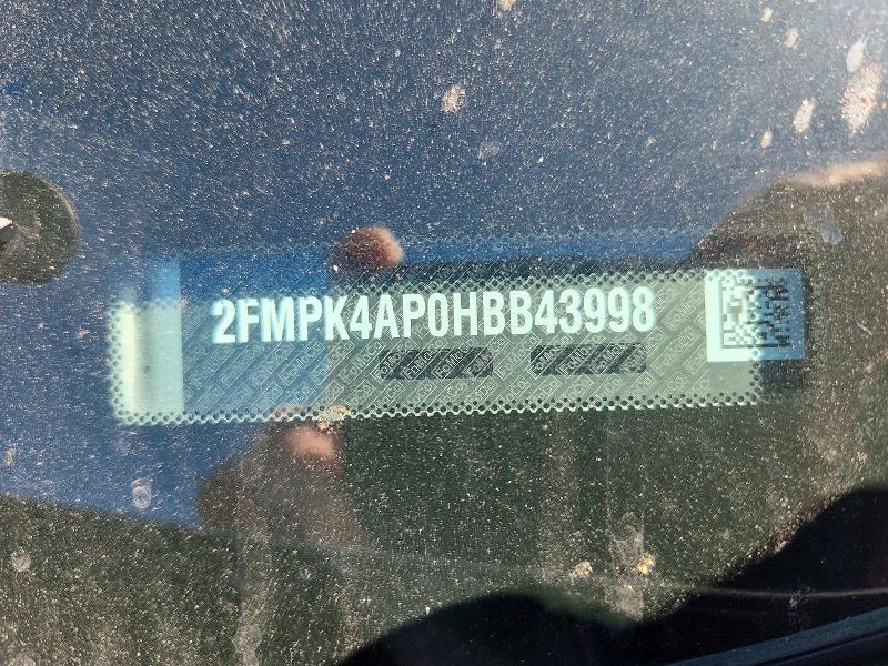 60259456 :رقم المزاد ، 2FMPK4AP0HBB43998 vin ، 2017 Ford Edge مزاد بيع