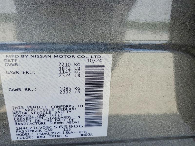58462526 :رقم المزاد ، 1N4CZ1CV0SC565906 vin ، 2025 Nissan Leaf مزاد بيع