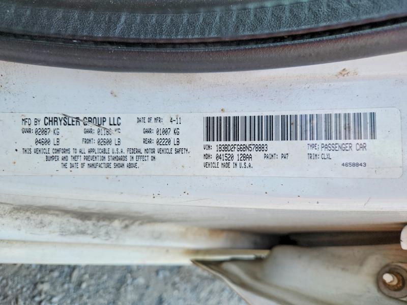 2011 Dodge Avenger მანქანა იყიდება აუქციონზე, vin: 1B3BD2FG6BN578883, აუქციონის ნომერი: 61782166