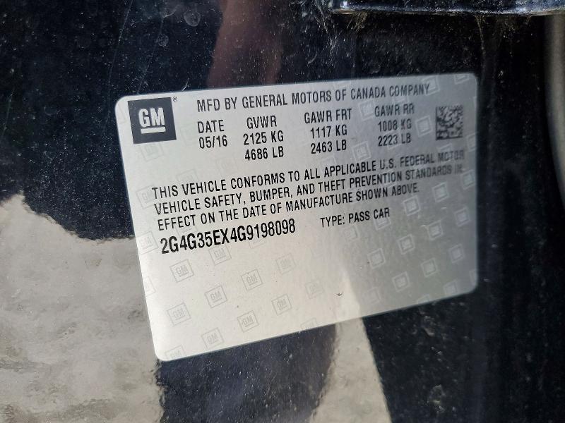 Продаж на аукціоні авто 2016 Buick Regal, vin: 2G4G35EX4G9198098, номер лоту: 63638446