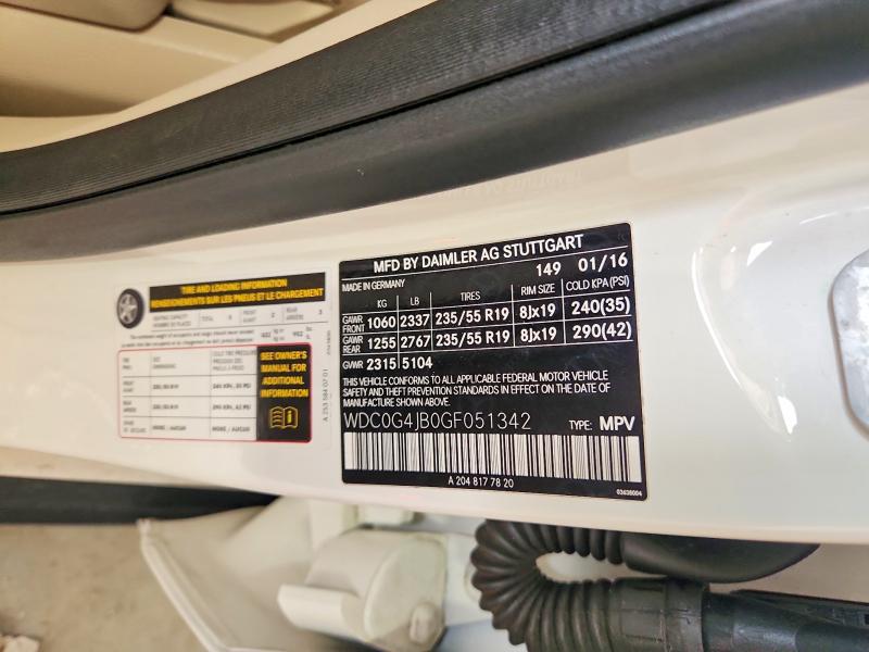Aukcja sprzedaży 2016 Mercedes-benz Glc, vin: WDC0G4JB0GF051342, numer aukcji: 61017586