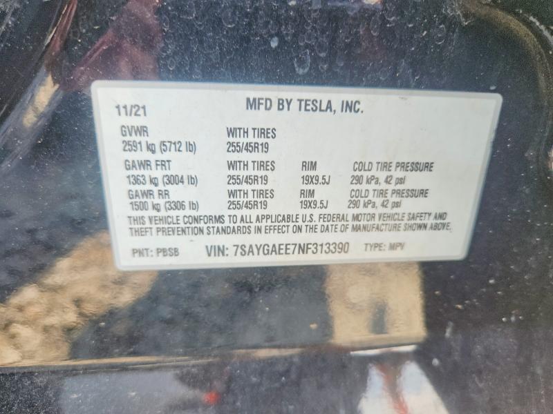 Aukcja sprzedaży 2022 Tesla Model Y, vin: 7SAYGAEE7NF313390, numer aukcji: 62850906