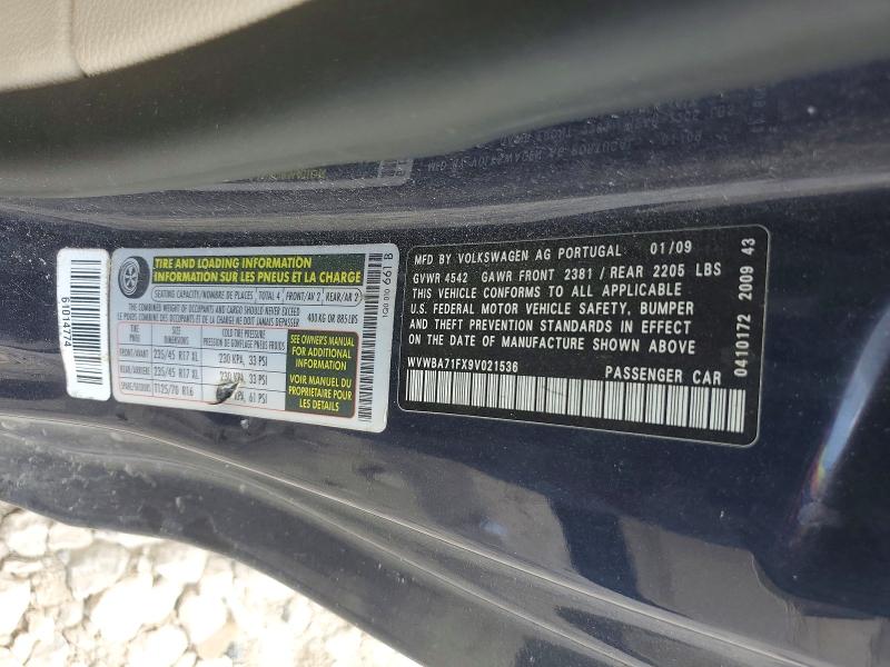 2009 Volkswagen Eos მანქანა იყიდება აუქციონზე, vin: WVWBA71FX9V021536, აუქციონის ნომერი: 59352786