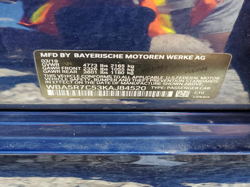 62029476 :رقم المزاد ، WBA5R7C53KAJ84520 vin ، 2019 Bmw 330xi مزاد بيع