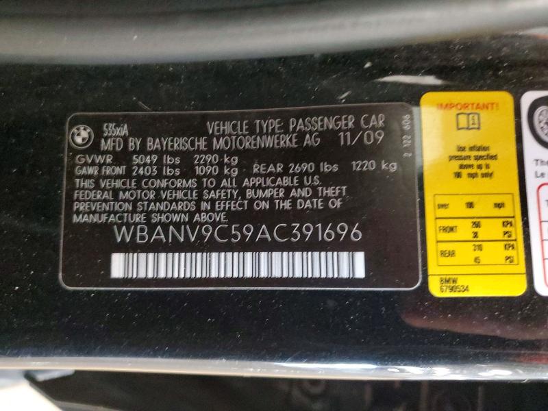 Продажа на аукционе авто 2010 Bmw 535, vin: WBANV9C59AC391696, номер лота: 60392756