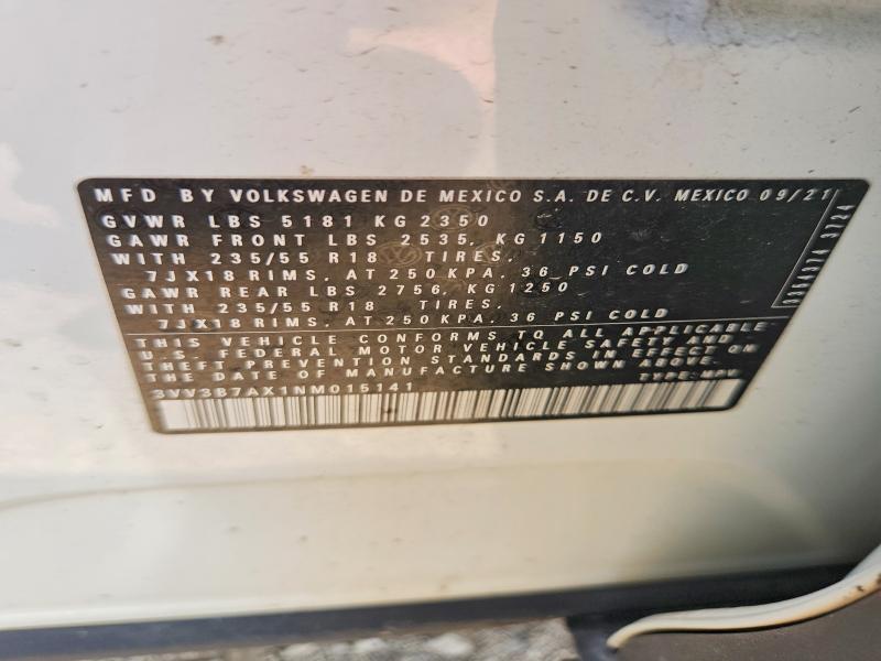 Продажа на аукционе авто 2022 Volkswagen Tiguan, vin: 3VV3B7AX1NM015141, номер лота: 60026416
